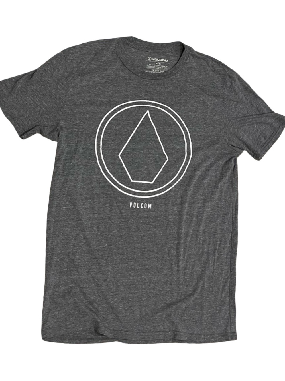 Volcom Charcoal Crew Neck Graphic Tee with White Logo
